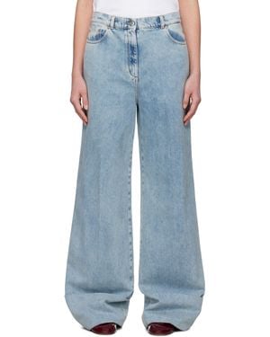Lanvin Wide-Leg Cuffed Jeans - Blue