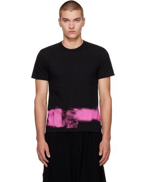 COMME DES GARÇON BLACK Cotton Jersey Spray Print T-Shirt - Black