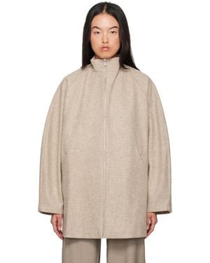 Cordera Taupe Virgin Wool Utility Jacket - Natural