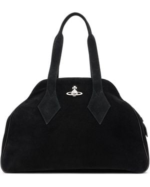 Vivienne Westwood Suede Yasmine Large Tote - Black