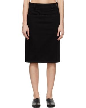 Lemaire Straight Denim Midi Skirt - Black