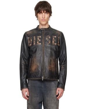 DIESEL L-Met-A Leather Jacket - Black