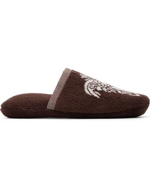 Versace Cotton-Terry Jacquard Slippers - Brown