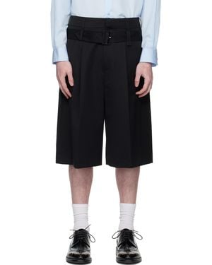 Simone Rocha Short Ample Noir À Passants De Ceinture