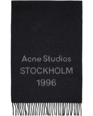Acne Studios Wide Logo Scarf - Black