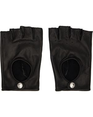 Ernest W. Baker Open Finger Driving Gloves - Black