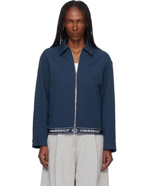 CASABLANCA Wool Suit Jacket - Blue