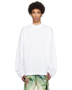 Dries Van Noten White Mock Neck Jumper