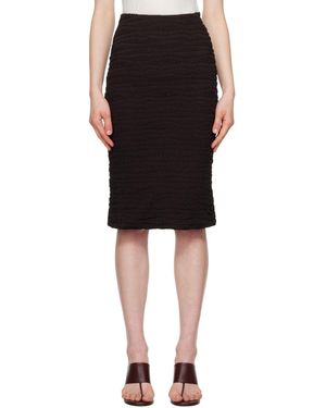 Jil Sander Shirring Midi Skirt - Black
