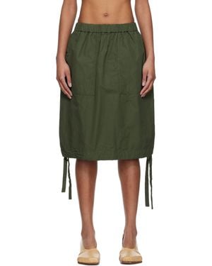 Casey Casey Khaki Balloon Midi Skirt - Green