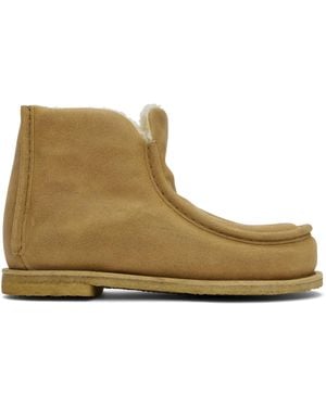 JW Anderson Tan Nubuck Boots - Black