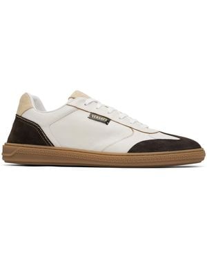 Versace Greca Court Nappa & Suede Trainers - White