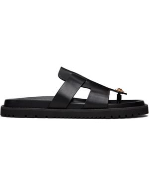 Versace Leather Sandals - Black