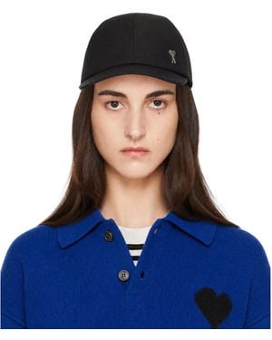 Ami Paris Nylon Cotton Ami De Coeur Stud Cap - Blue