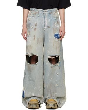 Vetements Trashed Big Shape Jeans - Multicolour