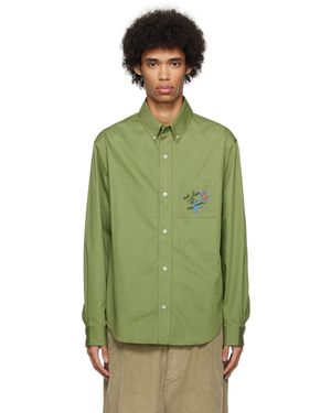 Drole de Monsieur カーキ La Chemise Slogan Esquisse シャツ - グリーン