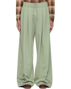 Dries Van Noten Pleated Joggers - Green