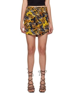 Versace Jeans Couture Barocco-print Denim Skirt - Black