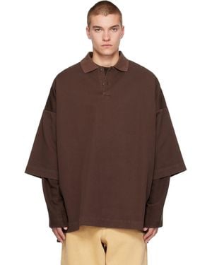 Casey Casey Polo Surdimensionné Equerre Brun - Marron