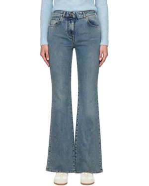 Balmain Jean Bleu Évasé En Denim À Effet Délavé