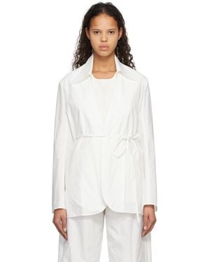 Subtle Le Nguyen Collarless Jacket - White
