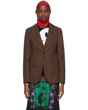 Raf Simons ブラウン コットン テーラードジャケット - ブラック