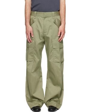 Helmut Lang Khaki Chino Cargo Trousers - Green