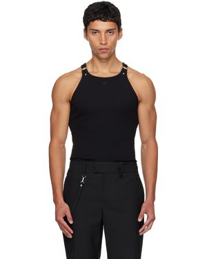 Courreges Buckle 90's Rib Tank Top - Black