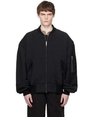 Entire studios Broad Wool Bomber Jacket - Black