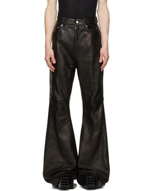 Rick Owens Tower Bolan Bootcut Leather Trousers - Black