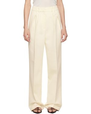 Rohe ホワイト タックパンツ - ナチュラル