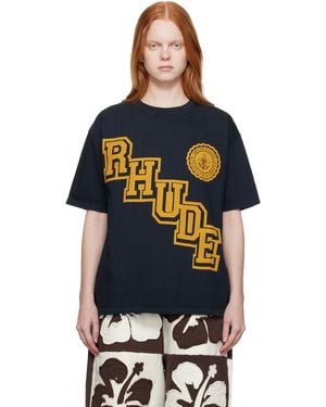 Rhude Collegiate Crest T-Shirt - Black
