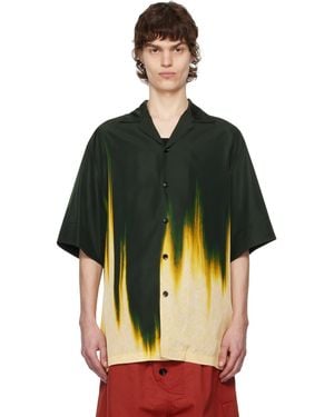 Bottega Veneta Camp-Collar Printed Twill Shirt - Black