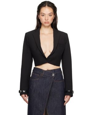 Coperni Cropped Tailored Blazer - Black