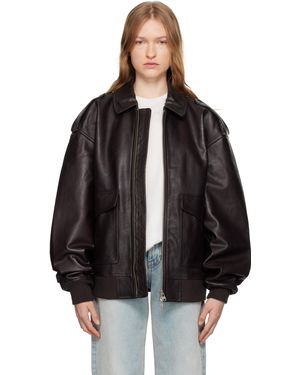 Frankie Shop Viper Leather Jacket - Black