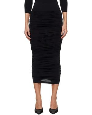 Wolford Sheer Drape Midi Skirt - Black