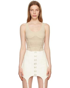 Dion Lee Off-white Corset Tank Top - Natural