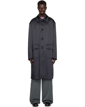 Dries Van Noten ネイビー ルーズフィット マックコート - ブラック