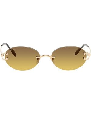 Cartier ゴールド Classic C Motif サングラス - ブラック