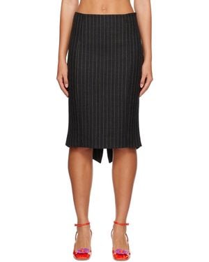 Moschino Grey Pinstripe Midiskirt - Black