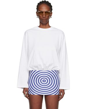 Jean Paul Gaultier Mix Jersey Long Sleeves Bodysuit - White