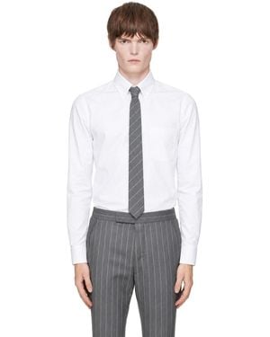 Thom Browne Oxford Grosgrain Placket Shirt - Gray