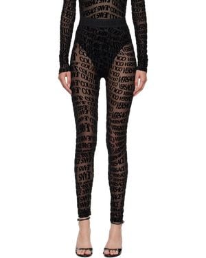 Versace Jeans Couture Tulle Flock Liquify Leggings - Black