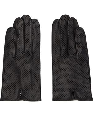 Handsome Stockholm Statement Perforated Gloves - Black