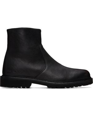 Common Projects Leather Piuma Zipper Boots - Black