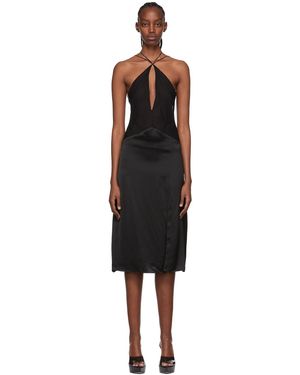 Maximilian Davis Robe Midi Noire En Viscose