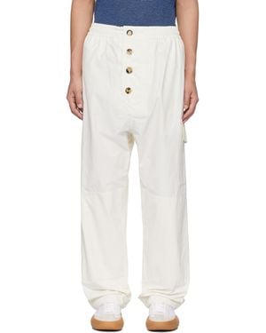 Bottega Veneta Off- Light Cotton Twill Trousers - White