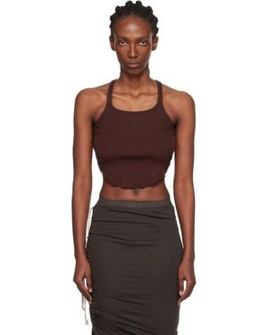 Rick Owens Burgundy Concordians Basic Rib Tank Top - Black
