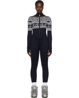 Perfect Moment Intarsia-Knit Merino Wool Jumpsuit - Black