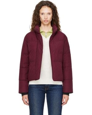 Canada Goose Burgundy Tonal Disc Grandview Cropped Down Jacket - Red